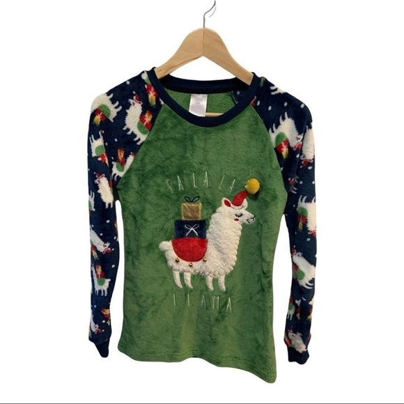 Christmas ugly holiday llama soft pj/sweatshirt top! Sz small. - Picture 1 of 6